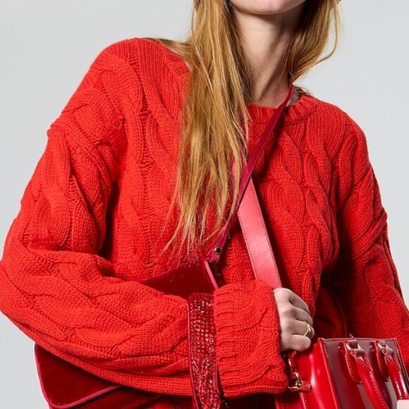 J.Crew Cotton Cable-Knit Side-Slit Crewneck Sweater - Picture 5 of 6